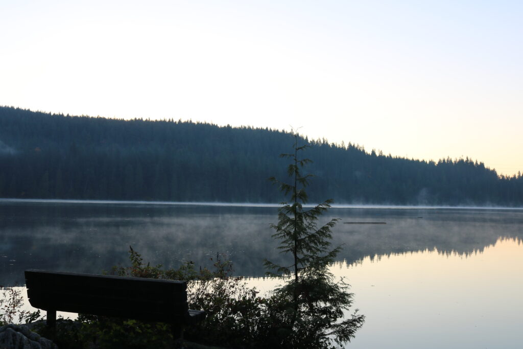 lakeside dawn reflection